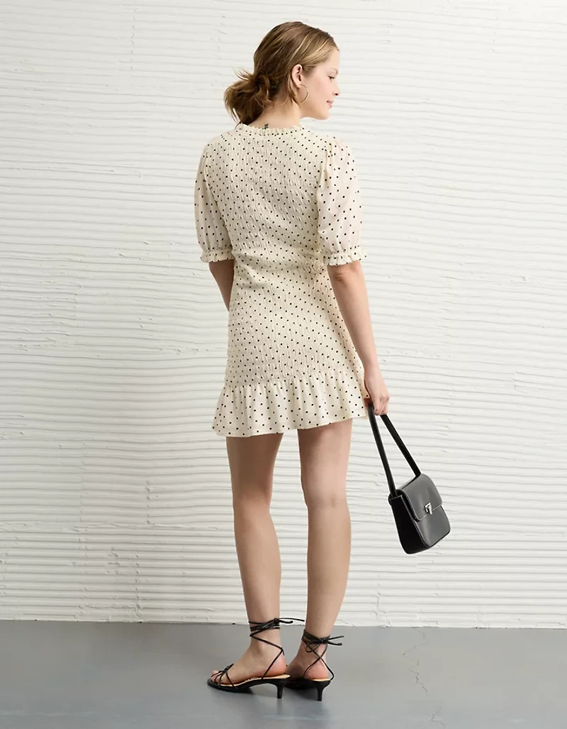 AE Puff Sleeve Smocked Mini Dress