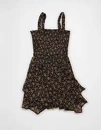 AE Handkerchief Hem Ruffle Floral Mini Dress