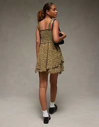 Minirobe à fleurs et volants avec ourlet en pointes AE