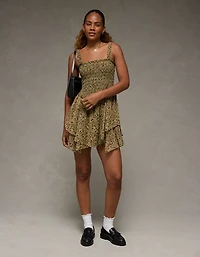 Minirobe à fleurs et volants avec ourlet en pointes AE