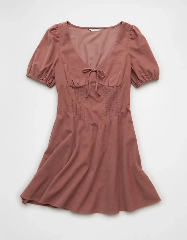 AE V-Neck Corduroy Mini Dress | Liberty Center