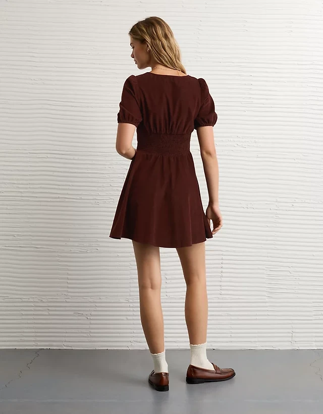 AE V-Neck Corduroy Mini Dress | Liberty Center