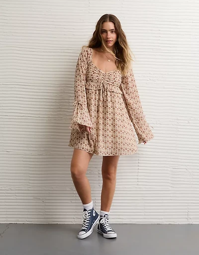 AE Long Sleeve Babydoll Mini Dress