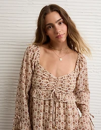 AE Long Sleeve Babydoll Mini Dress