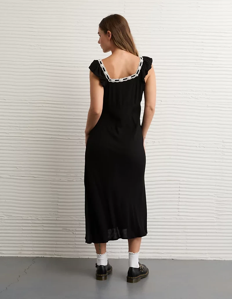 AE Lace Trim Midi Dress