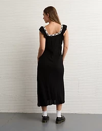 AE Lace Trim Midi Dress