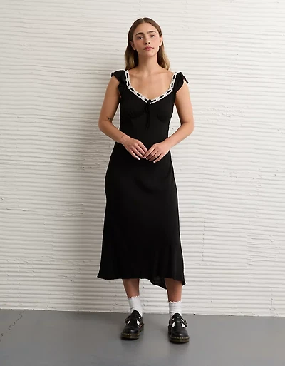 AE Lace Trim Midi Dress