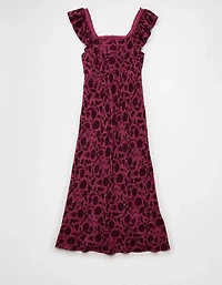 Robe mi-longue avec garniture en dentelle AE