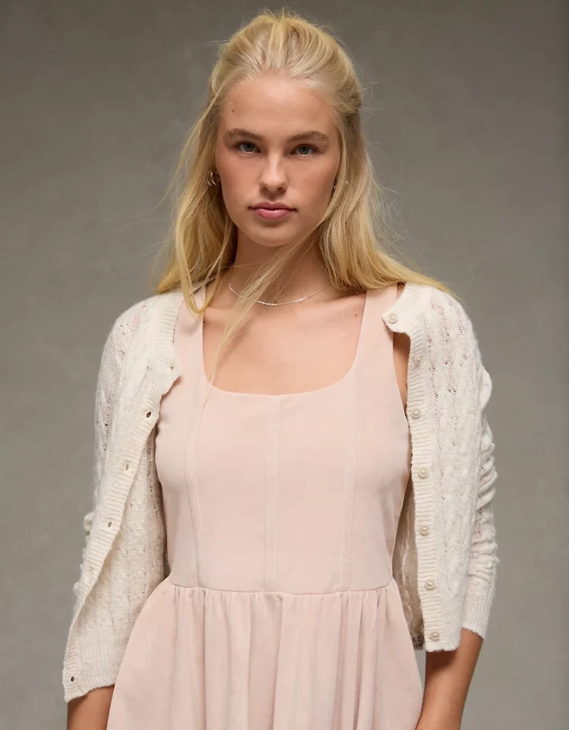 Minirobe corset en velours AE