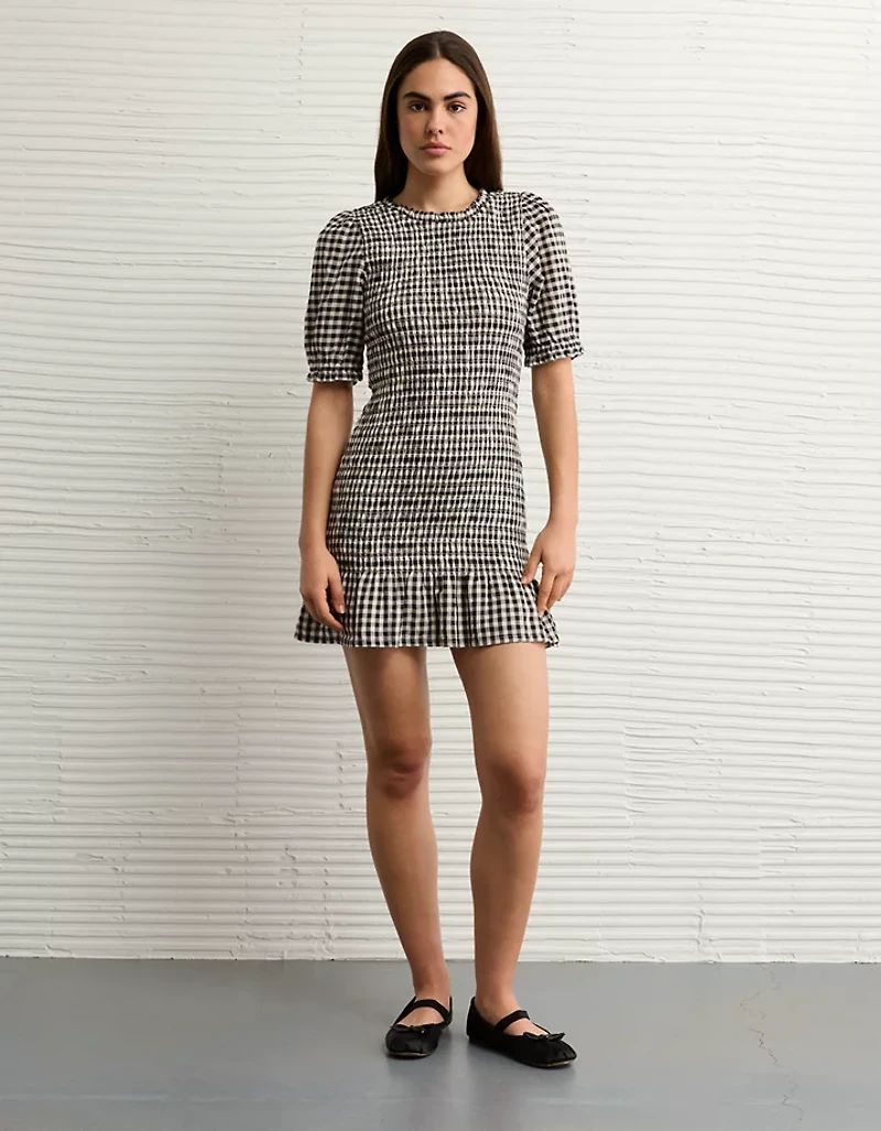 AE Puff Sleeve Smocked Mini Dress