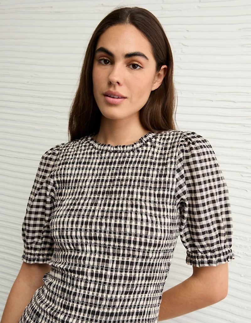 AE Puff Sleeve Smocked Mini Dress