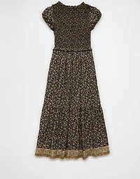 AE Scoop Neck Smocked Midi Dress