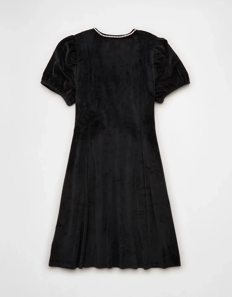 Minirobe à manches bouffantes avec pierre du Rhin AE