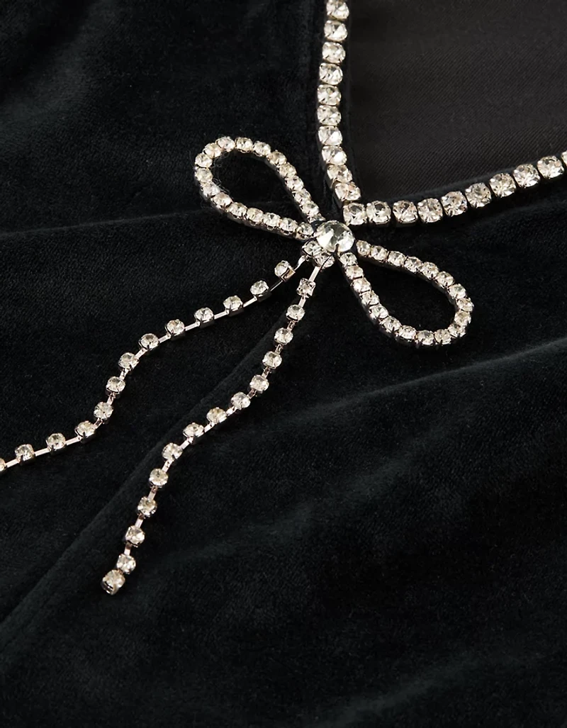 Minirobe à manches bouffantes avec pierre du Rhin AE