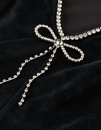 Minirobe à manches bouffantes avec pierre du Rhin AE