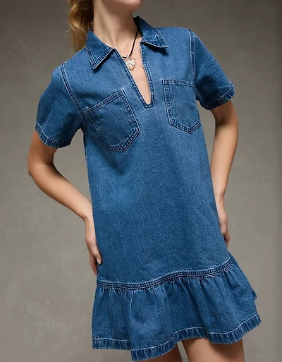 AE Denim Collar Mini Dress