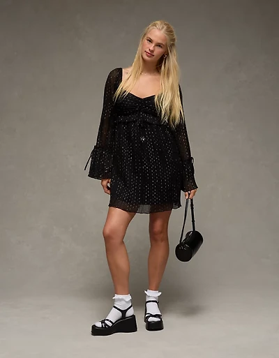 AE Long Sleeve Babydoll Mini Dress