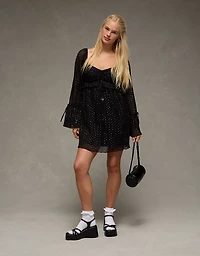 AE Long Sleeve Babydoll Mini Dress