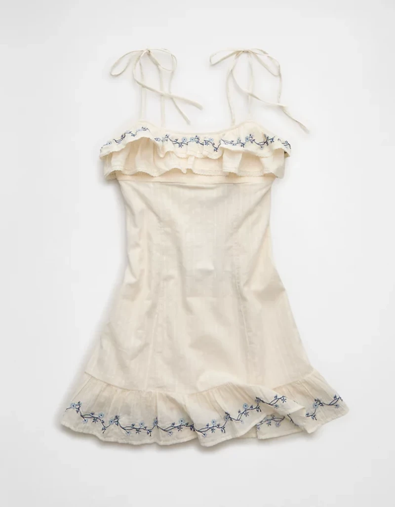 AE Ruffle Tie-Strap Mini Dress