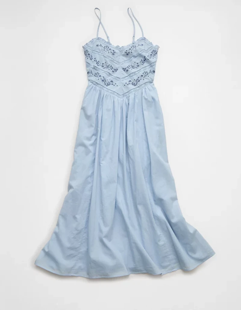 Robe mi-longue à incrustations en dentelle Bella AE