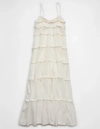 AE Button-Up Ruffle Midi Dress