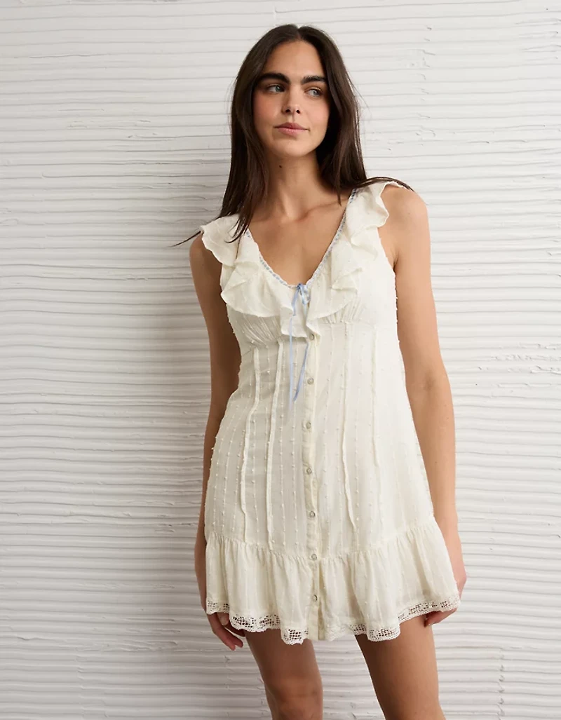 AE Tie-Front Lace Inset Mini Dress