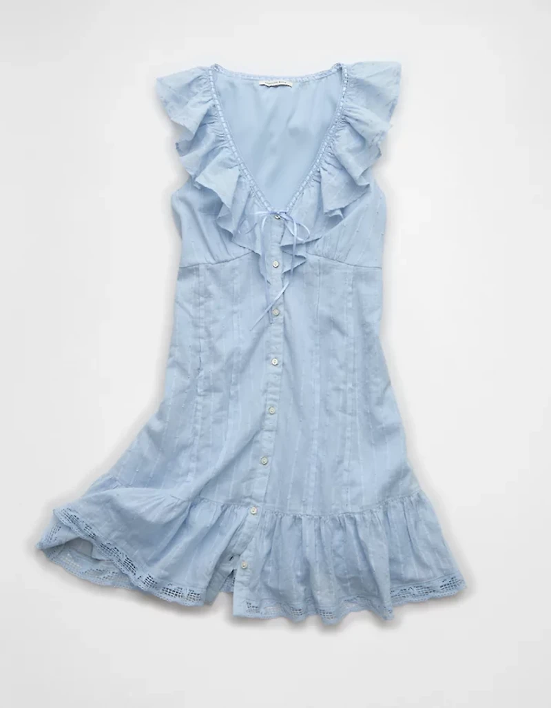 AE Tie-Front Lace Inset Mini Dress