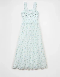 AE Back Bow Smocked Midi Dress