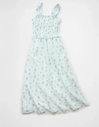 AE Back Bow Smocked Midi Dress