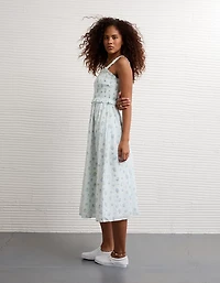 AE Back Bow Smocked Midi Dress