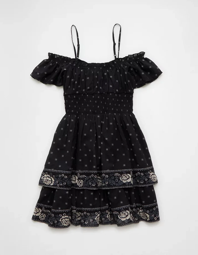 AE Off-The-Shoulder Smocked Mini Dress