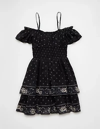 AE Off-The-Shoulder Smocked Mini Dress