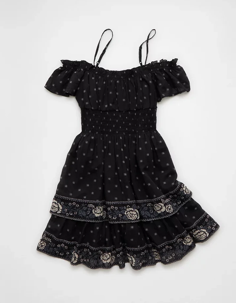 AE Off-The-Shoulder Smocked Mini Dress