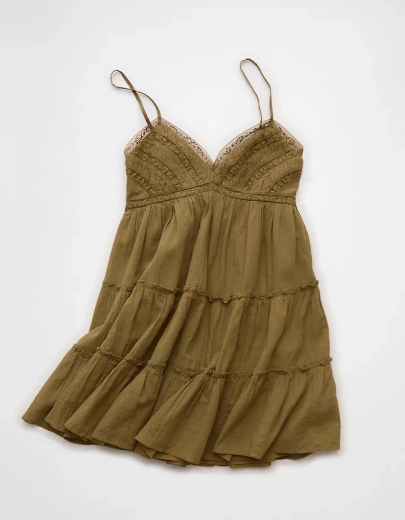 AE V-Neck Tiered Babydoll Mini Dress