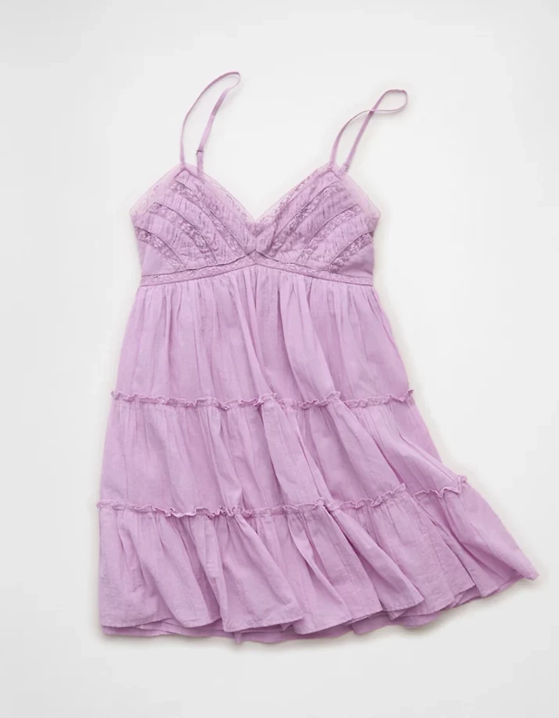 AE V-Neck Tiered Babydoll Mini Dress