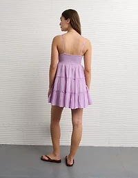 AE V-Neck Tiered Babydoll Mini Dress