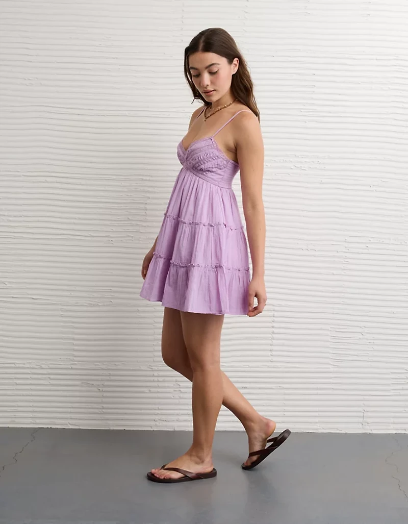 AE V-Neck Tiered Babydoll Mini Dress