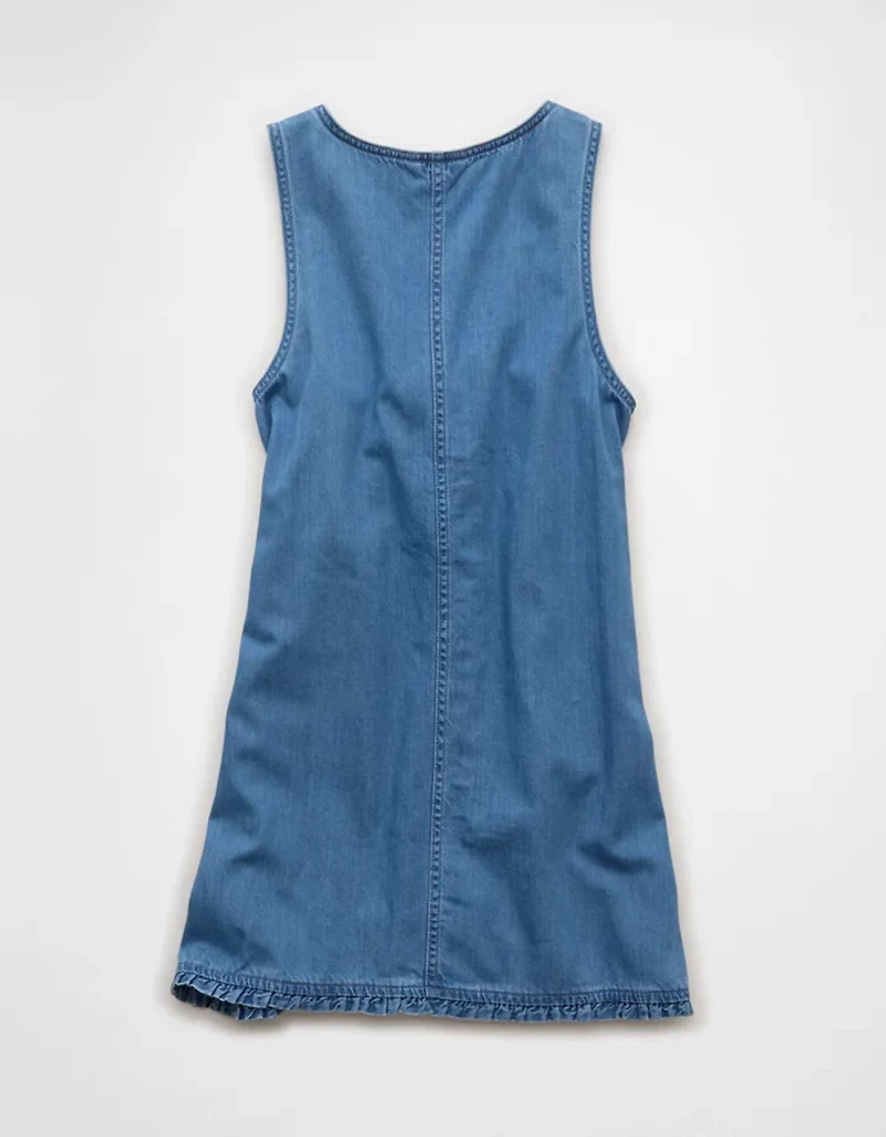 AE Denim Ruffle Pinafore Mini Dress