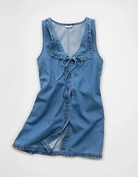 AE Denim Ruffle Pinafore Mini Dress