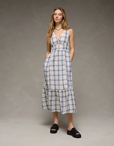 AE Tie-Front Midi Dress