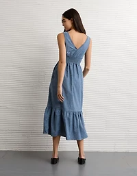 Robe mi-longue nouée à l’avant AE