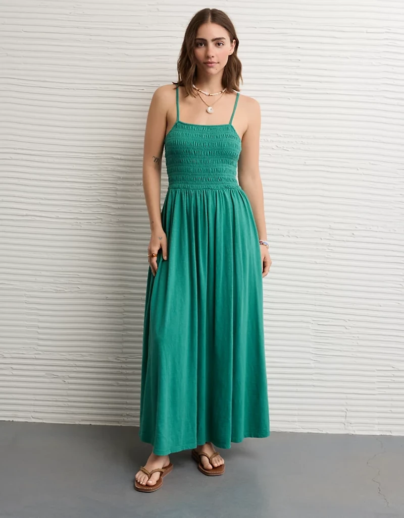 AE Sunchaser Smocked Knit Midi Dress