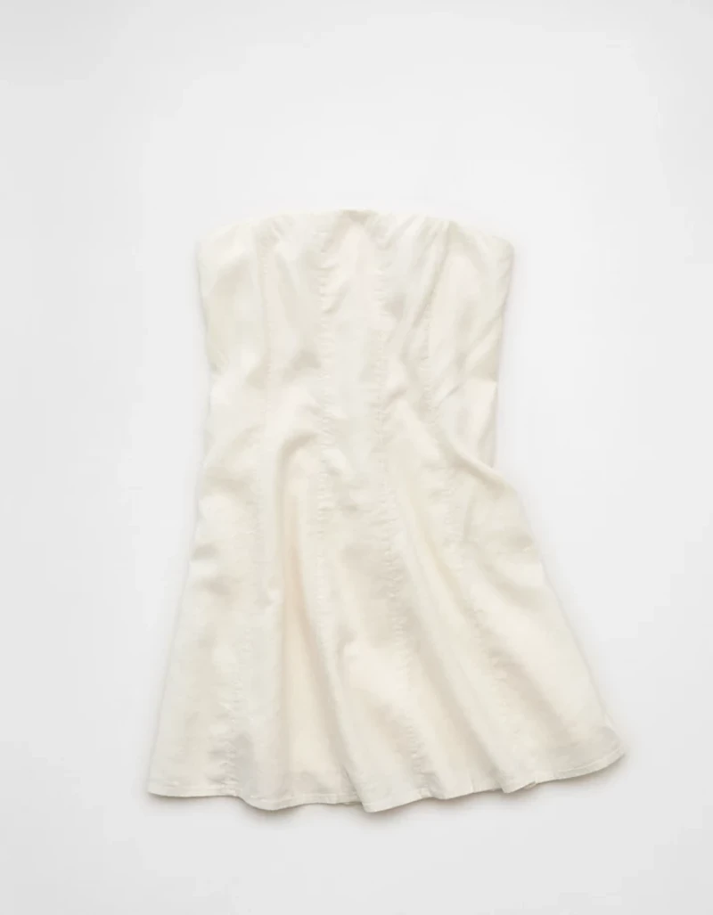 AE Linen-Blend Strapless Mini Dress
