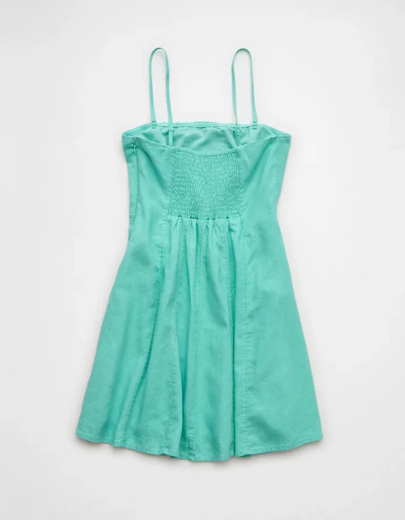 AE Linen-Blend Strapless Mini Dress