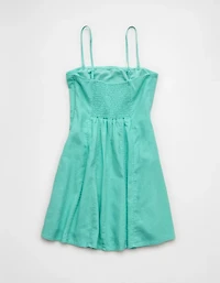 AE Linen-Blend Strapless Mini Dress