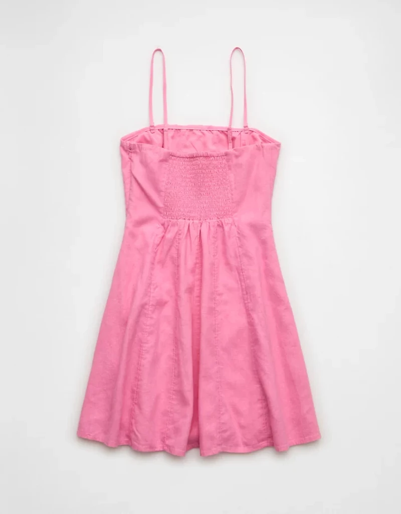 AE Linen-Blend Strapless Mini Dress