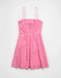 AE Linen-Blend Strapless Mini Dress