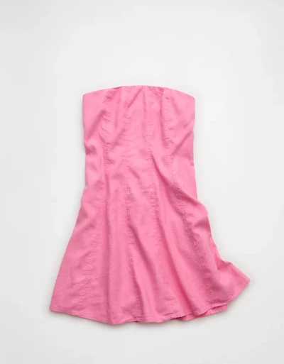 AE Linen-Blend Strapless Mini Dress