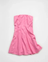 AE Linen-Blend Strapless Mini Dress