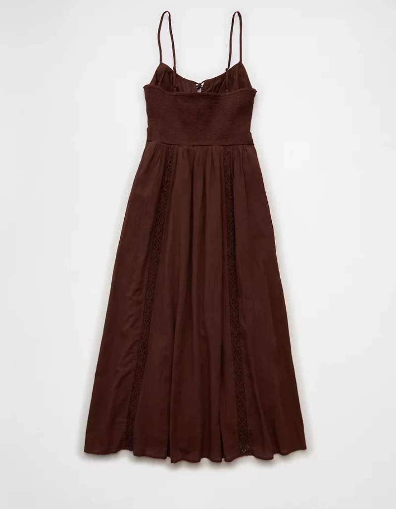 AE Tie-Front Lace Midi Dress